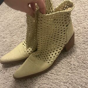 free People cream woven ankle boot